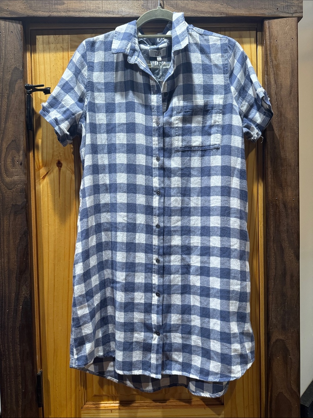 True Craft blue and white check dress XL